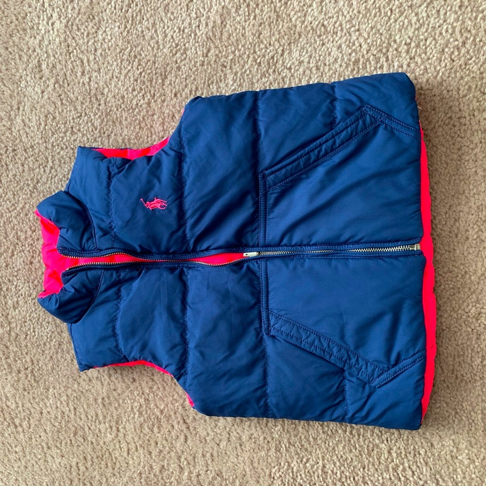 Ralph Lauren blue/pink reversible puffer vest.  4T - Picture 4 of 4